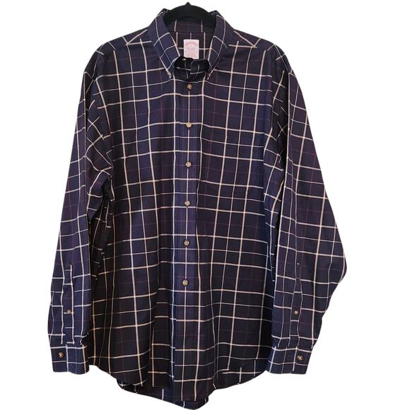 Brooks Brothers Supima Cotton Plaid Button-down Shirt, non-iron size Large - Picture 2 of 8